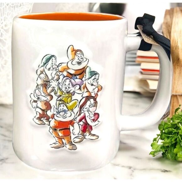 Rae Dunn Disney Snow White Seven Dwarfs Whistle While You Work Mug Dopey Grumpy - Picture 1 of 9